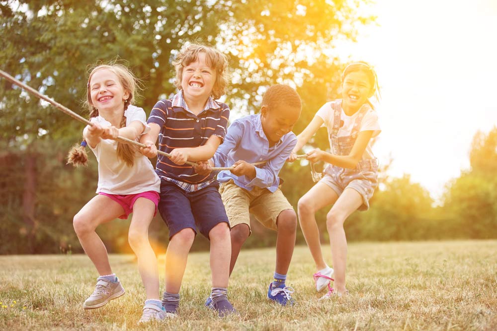 Kids playing in the neighbourhood.