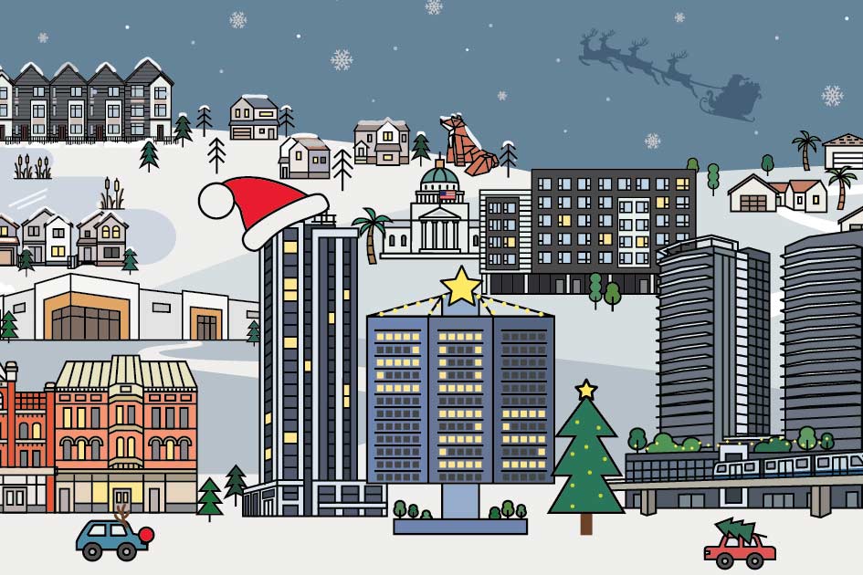 Happy Holidays themed image with decorations